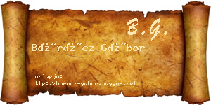 Böröcz Gábor névjegykártya
