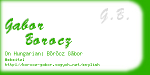 gabor borocz business card